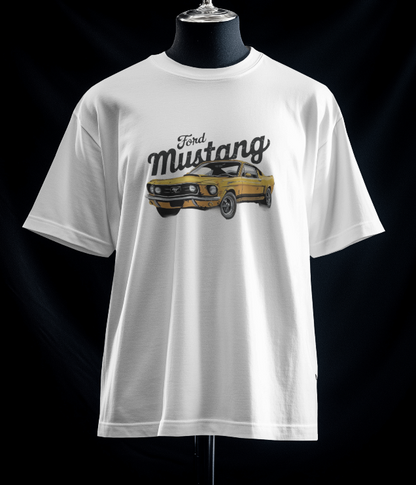 Classic Power Meets Timeless Style – Ford Mustang Muscle Car T-Shirt